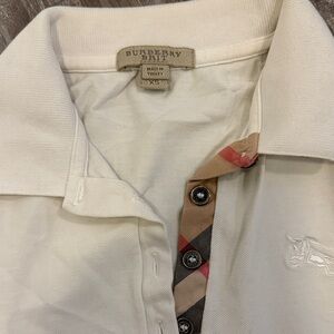 Women Burberry Brit Cream Polo Shirt
